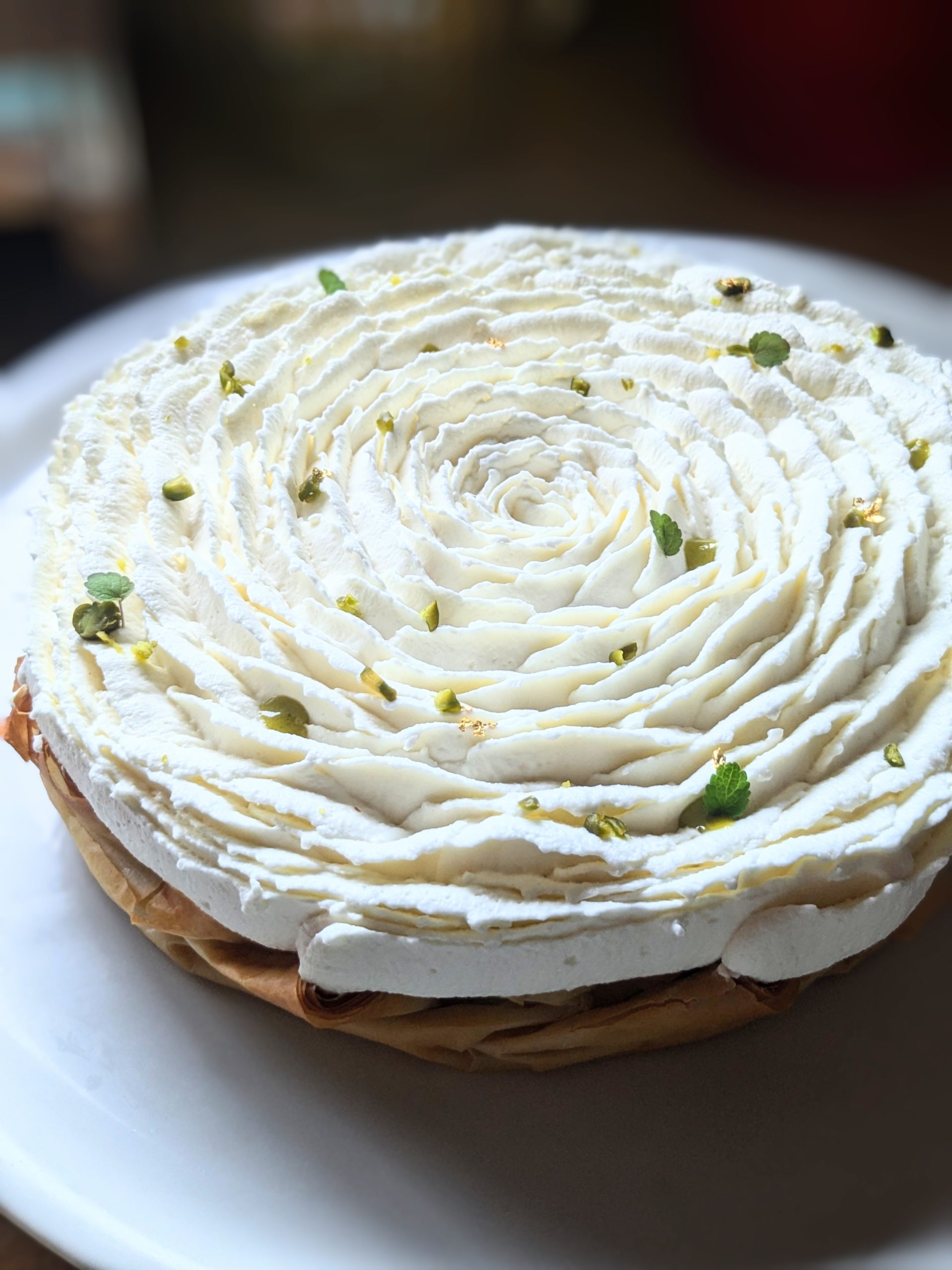 Tarte pistache fleur d'oranger - Papilles Pâtisserie
