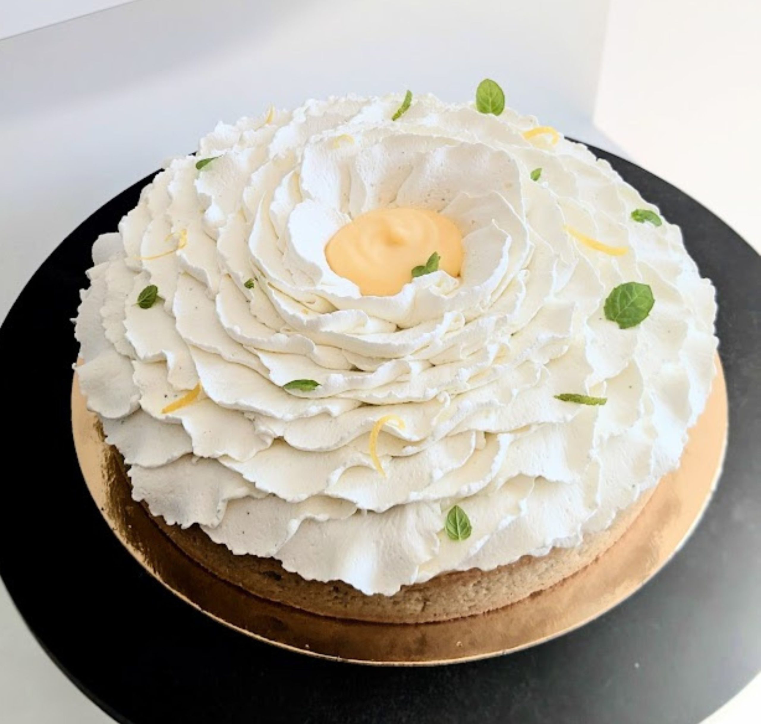 Tarte citron menthe<br />
Papilles Patisserie